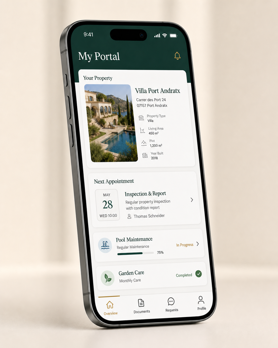 Your property — fully managed through our app