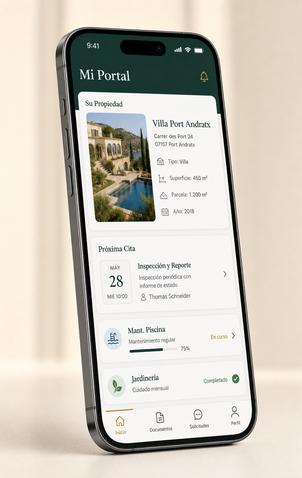 Su propiedad — gestionada completamente a través de nuestra app