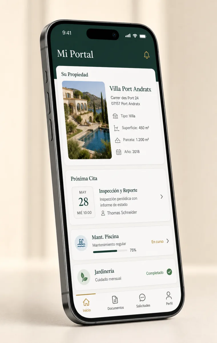 Su propiedad — gestionada completamente a través de nuestra app